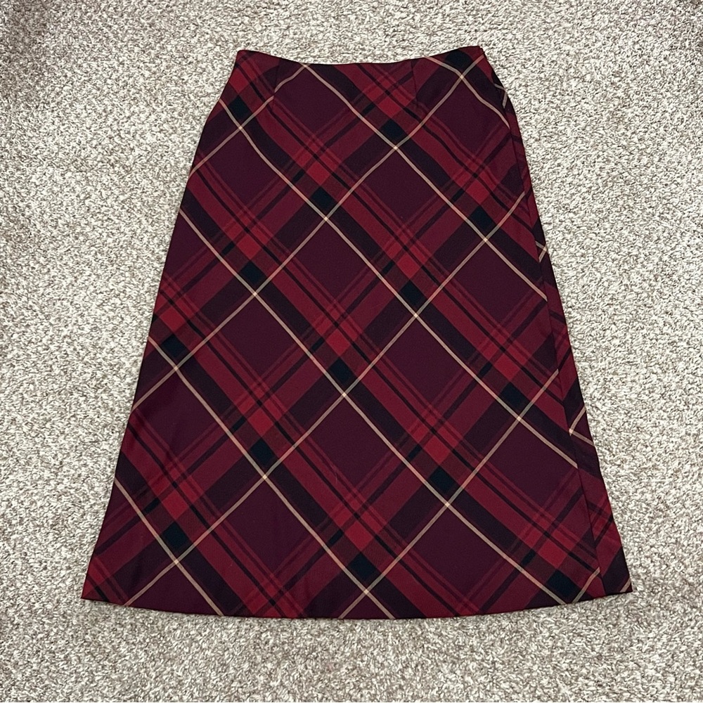 Vintage Y2K 90s plaid Liz Baker maxi skirt